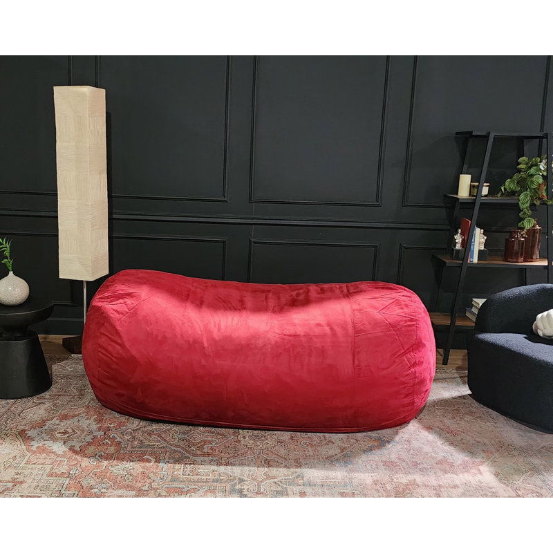 Cylindrical Bean Bag, H 33,08 po x l 69,08 po x P 44,94 po, Microfibre, Microfibre rouge