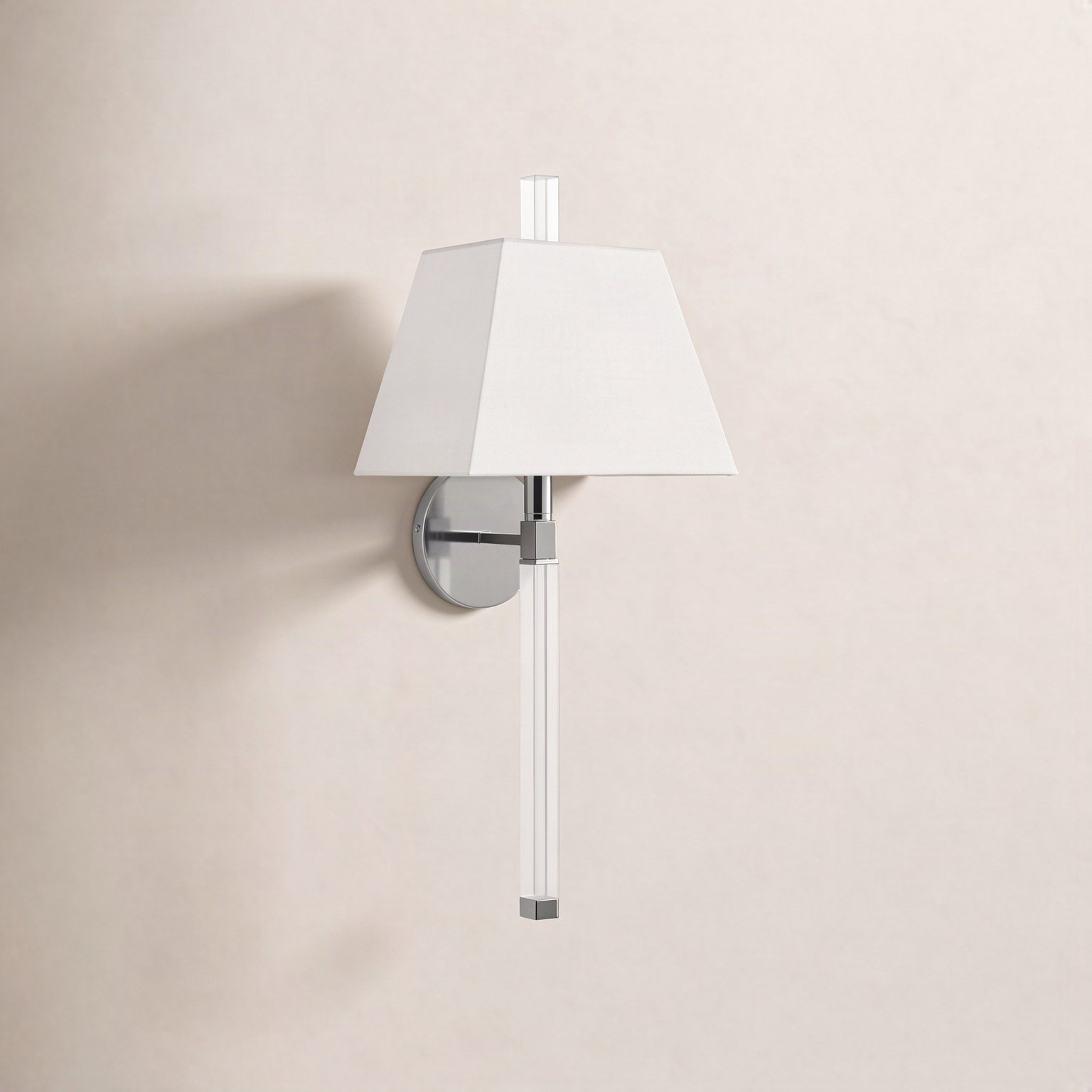 Omya Single Light Dimmable Armed Sconce, Polished Nickel