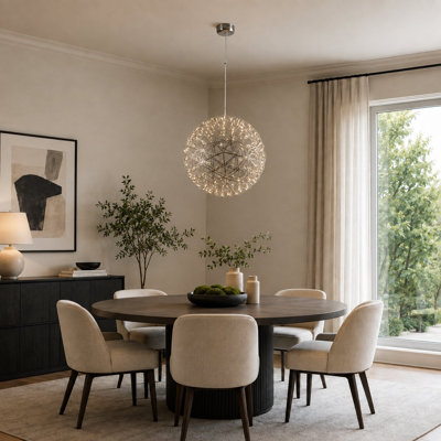 Eclectic Gold LED Gold Globe Chandelier