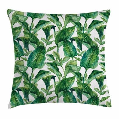 Housse de coussin en sapin de banane aquarelle Leaf