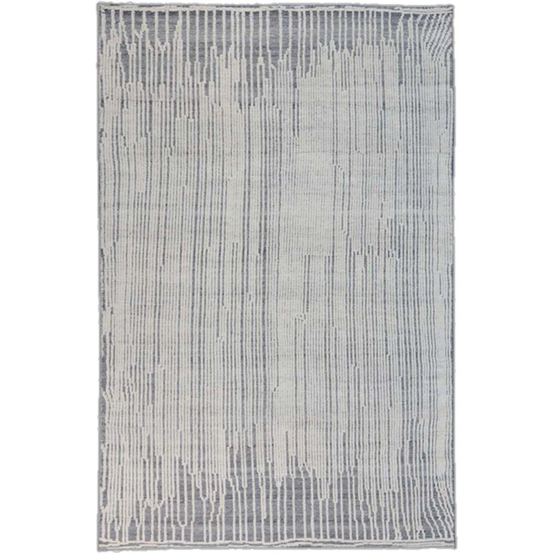 Moroccan Wool Area Rug, Rectangle 6' x 9', No Pattern and Not Solid Color