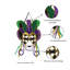 Décoration murale masque Mardi Gras Jester