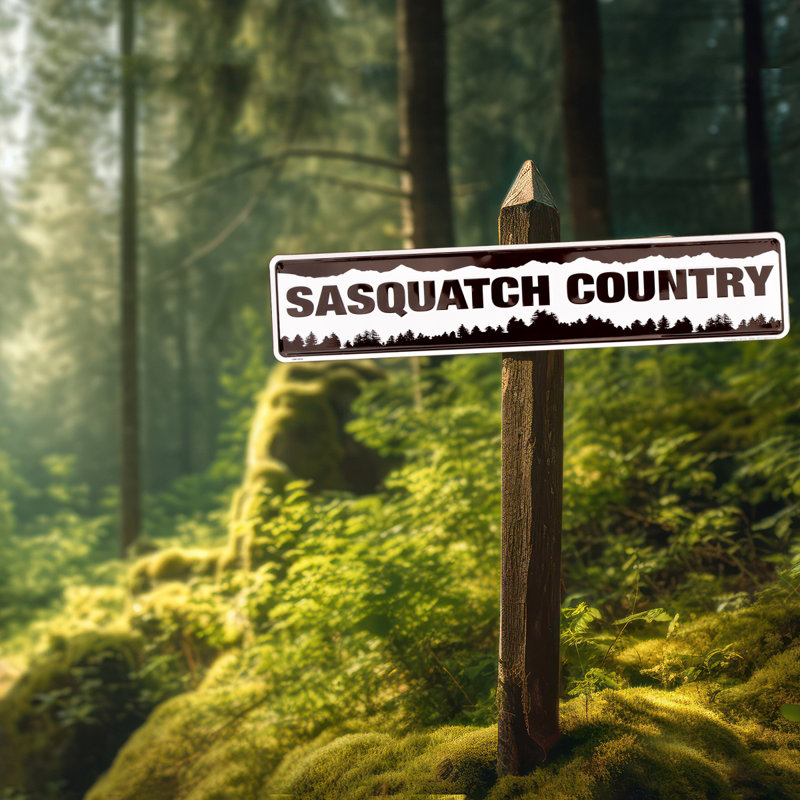 Sasquatch Country Road Tin Street Sign Rustic Cabin Bigfoot Man Cave Home Decor Sasquatch Country Road Tin Street Sign Rustic Cabin Bigfoot Man Cave Home Decor