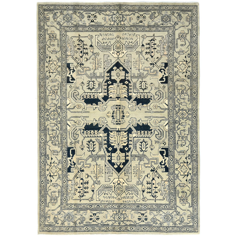 Tapis oriental tribal gris 6X9 One-of-a-Kind