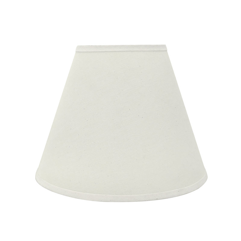Abat-jour empire en tissu jacquard texturé (araignée), Blanc cassé, H 11 po x l 14 po x P 14 po