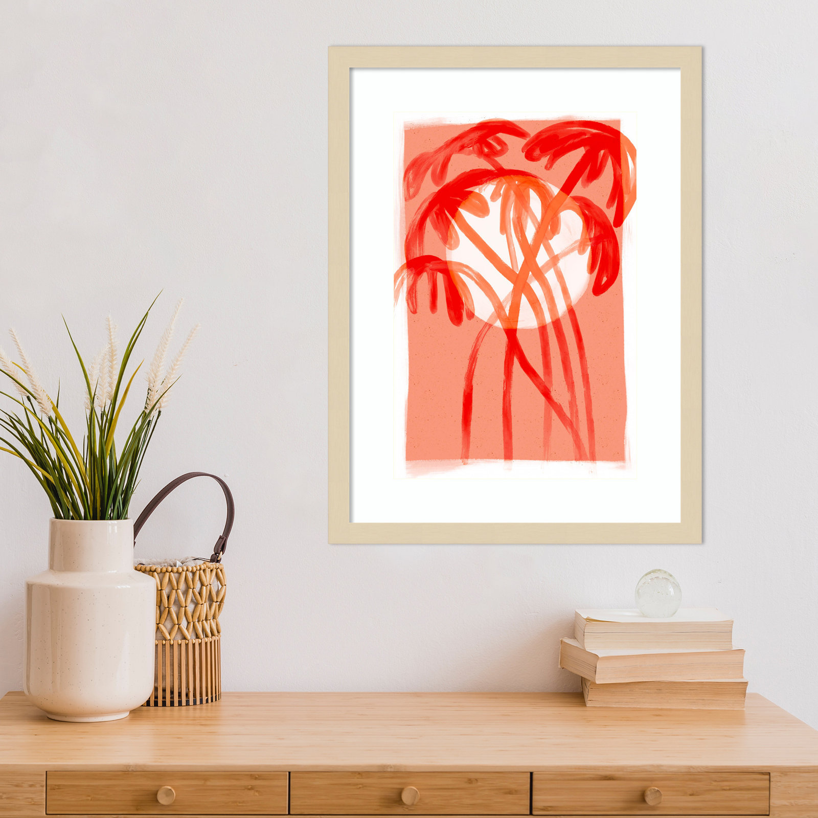 Galya "Palms at Sunset" Print by Treechild, Brown, 21" H x 16" W