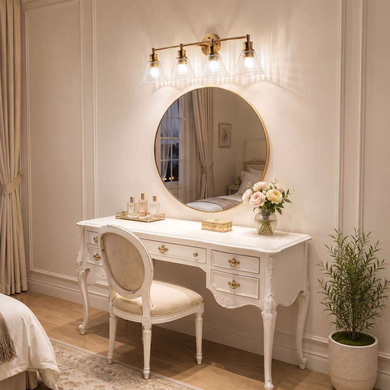 Éclairage pour meuble-lavabo en verre 4 lumières