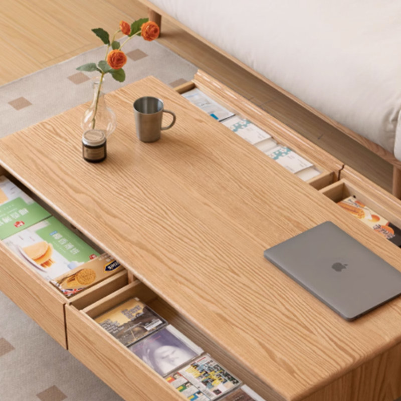 Table basse en bois massif, H 16,92 po x L 47,24 po x l 22,04 po