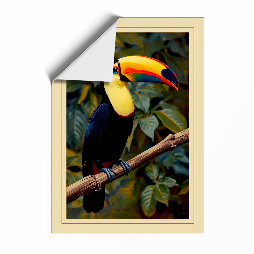 Toucan on Branch Tropical - Framed Print