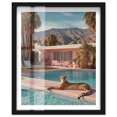 Catwalk to Poolside I Shadowbox Print Vintage Coastal Decor par Notoriart, cadre noir, 36 x 45