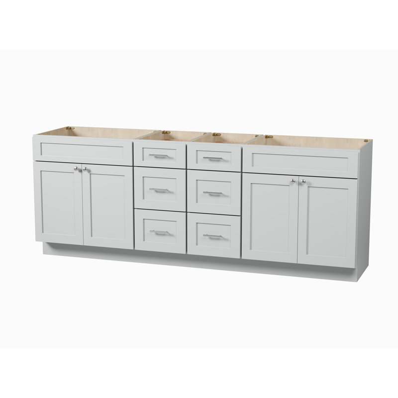 Disar 90 Double Bathroom Vanity Base Only, Gray