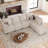 Ozeal 107.8'' Wide L-Shaped Corduroy Modular Sectional Sofa Living room Storage Couch Convertible Sleeper Sofa Bed-600220437