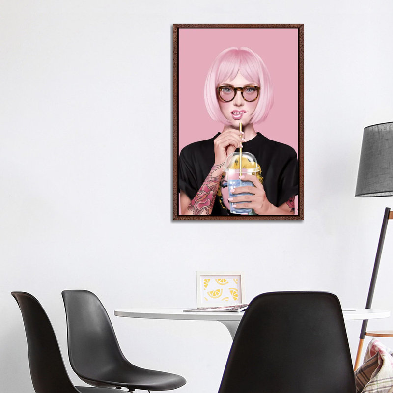 What's The Tee by Giulio Rossi - Floater Frame Print on Canvas, Brown Floater Framed, 101.6 cm H x 66.04 cm W