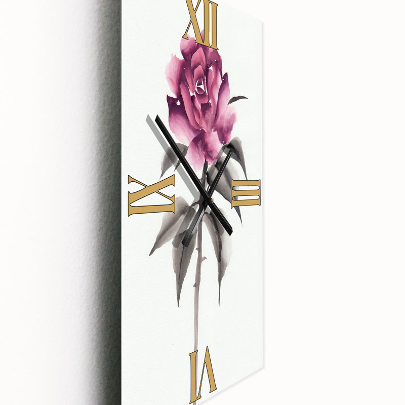 Horloge murale rétro rose, Grand