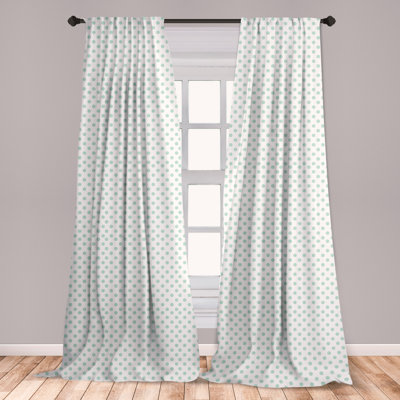 Polka Dots Semi-Sheer Rod Pocket Curtain Panels