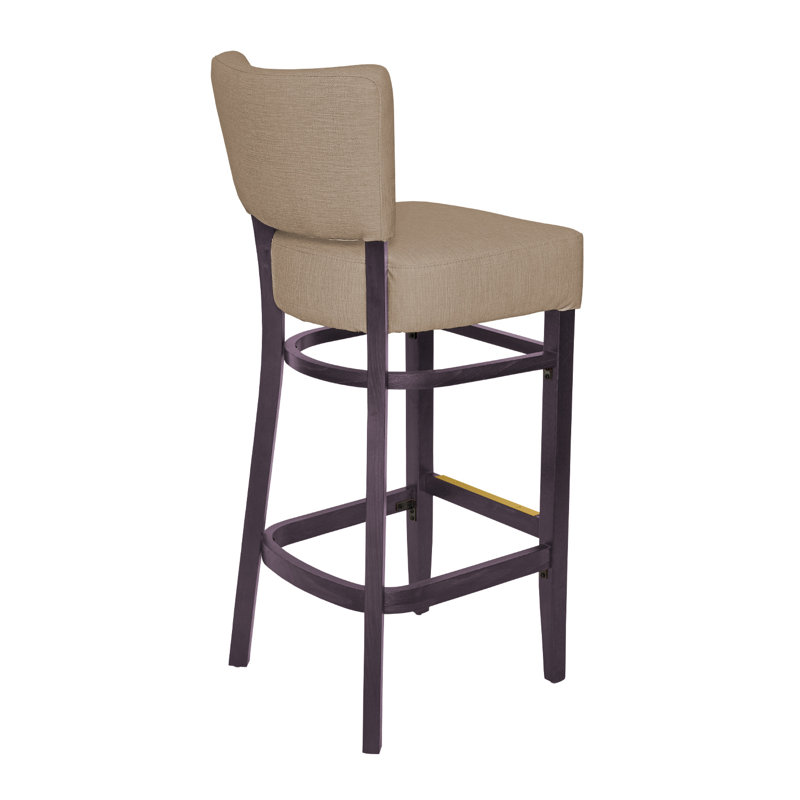 Tabouret de bar Madison, Acajou foncé, Taupe
