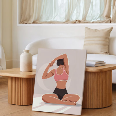 Canvas A Serene And Empowering Illustration Of A Person Seated In Wall Art A Yoga Pose Showcasing A Strong Yet Relaxed Posture The Canvas Wall Art