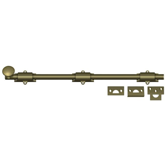 Brass Latch/Catch/Bolt, Antique Brass, 1.875" H x 18.5" W x 1.25" D