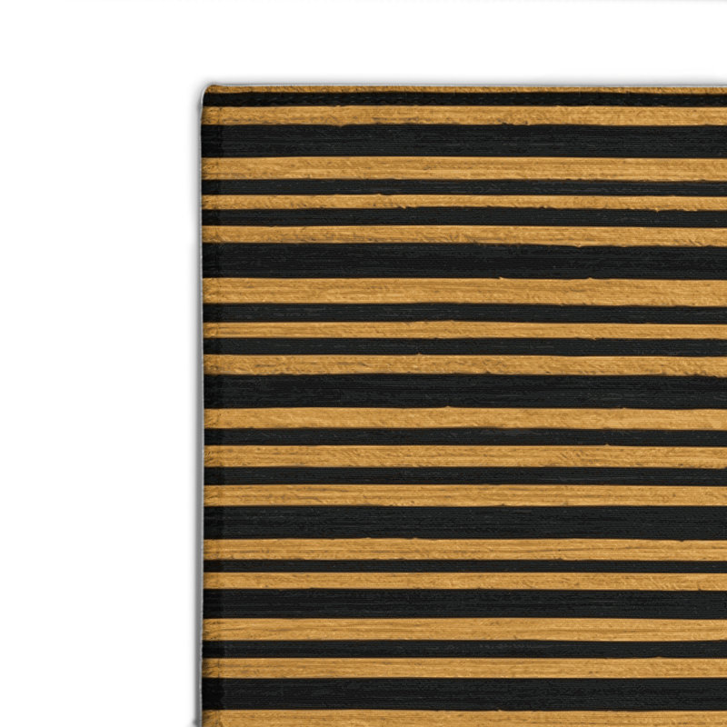 Tapis intérieur / extérieur brun HorizontalStripes, Rectangulaire 2 pi x 3 pi