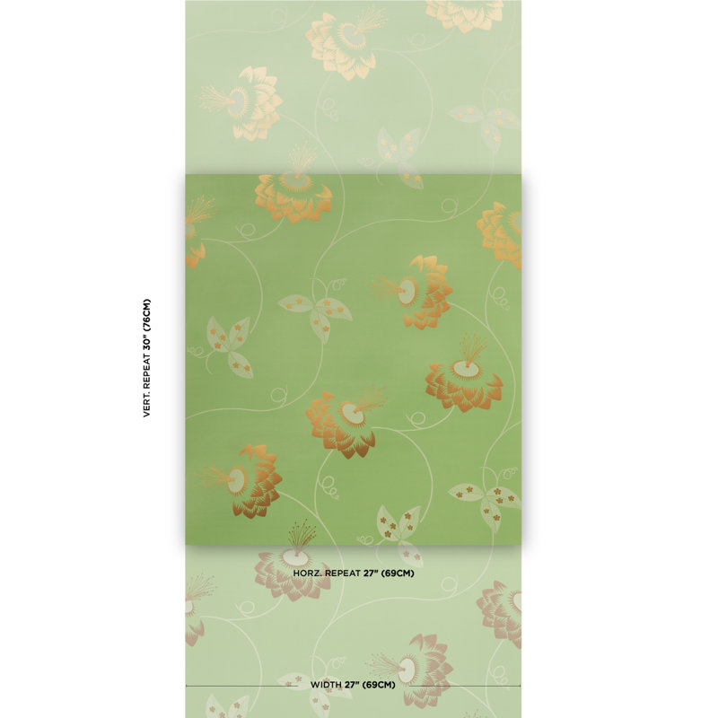 Schumacher x Neisha Crosland Merlin Wallpaper, Plough Green