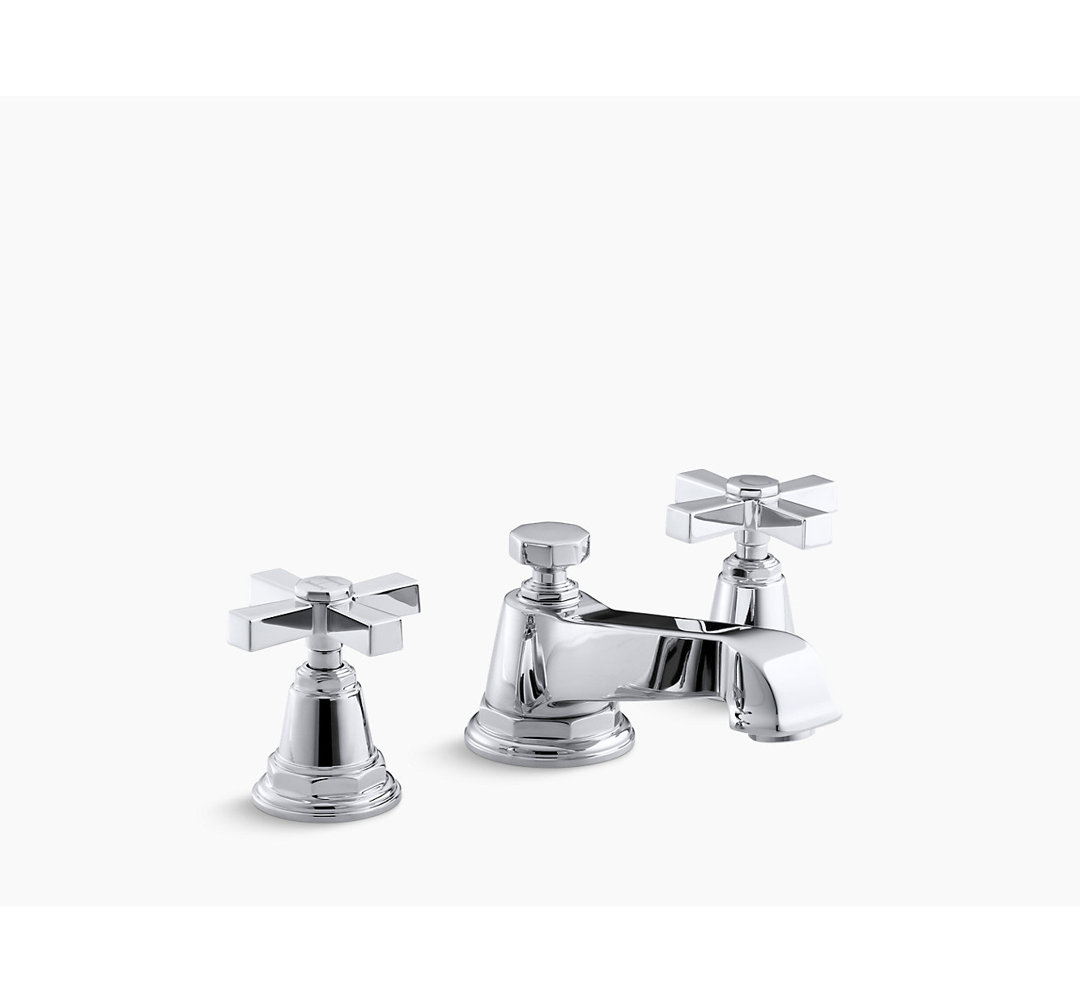 Pinstripe Pure Widespread Bathroom Sink Faucet with Cross Handles Kohler 