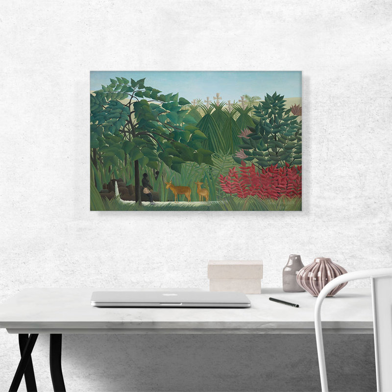 «The Waterfall 1910» par Henri Rousseau, reproduction d'art sur toile tendue, H 18 po x l 26 po x P 0,75 po