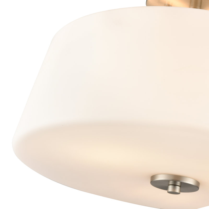 Asuka 15.75" Wide 3-Light Semi Flush , Brushed Nickel