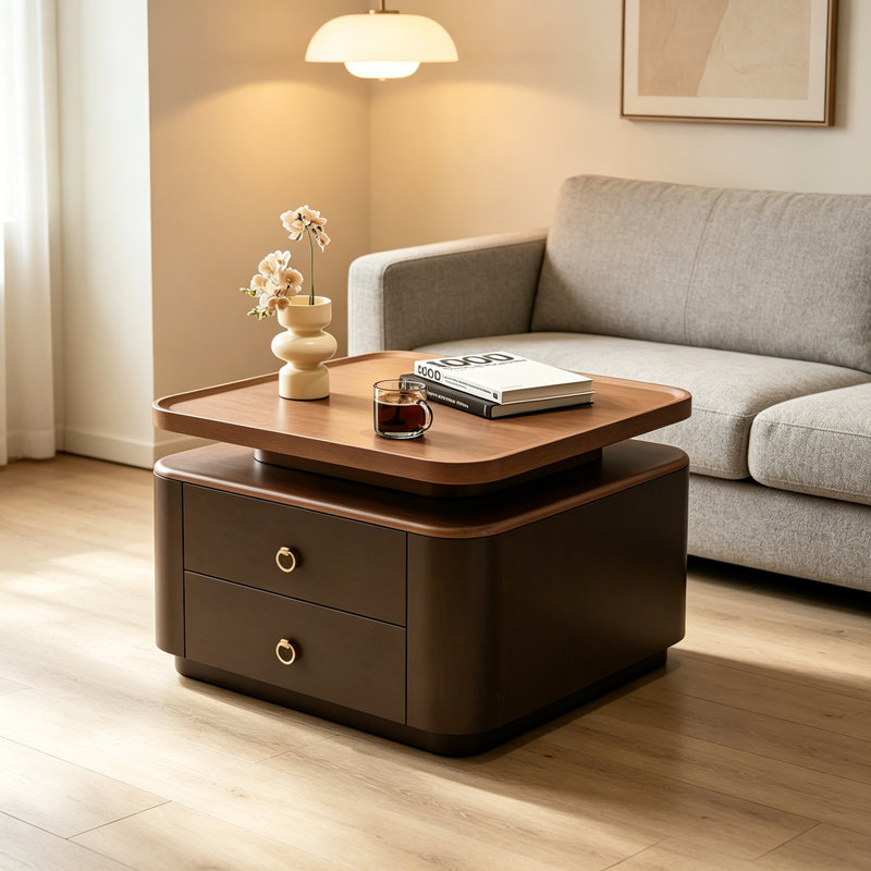 Table basse avec rangement Minimal, H 16,53 po x L 23,62 po x l 23,62 po
