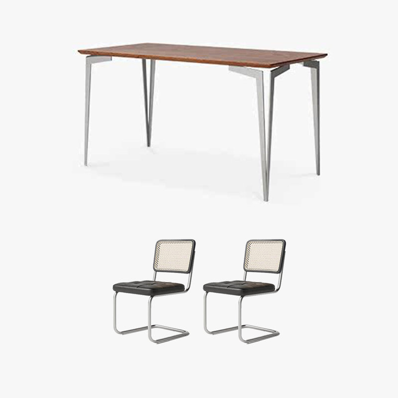 Table de salle à manger en bois massif rétro maison rectangulaire,  H 29,53 po x L 31,5 po x l 55,12 po