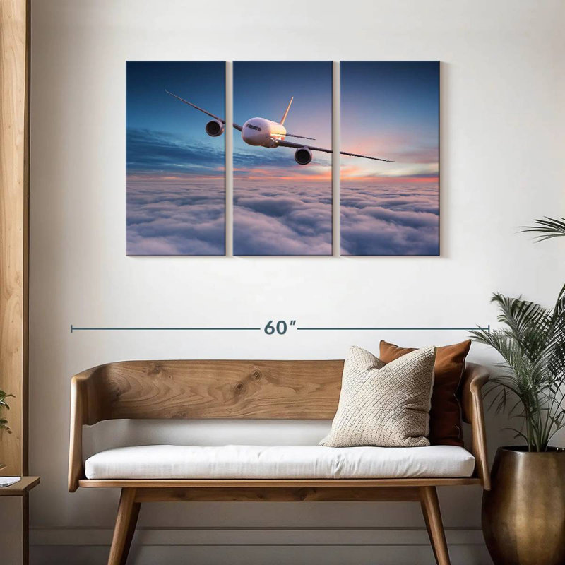 Mehar Approaching Airplane, 28" H x 45" W