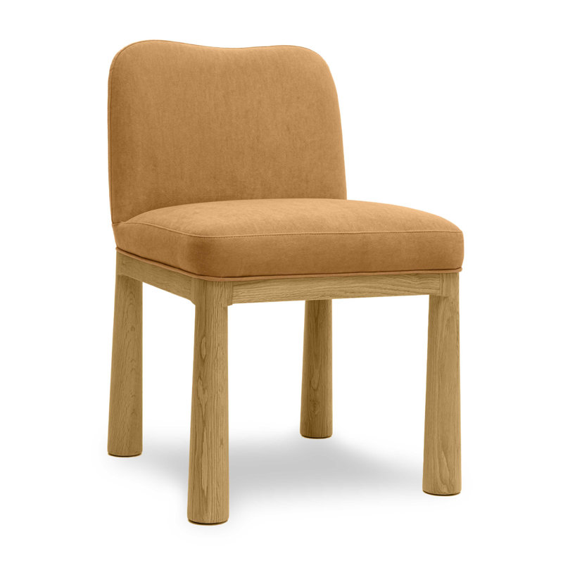 Chaise en velours Clesha Johansen, Cognac