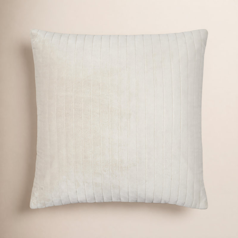 Coussin en coton Beyerne, Brun clair, 22 po x 22 po, Polyester/ Bourre en polyester