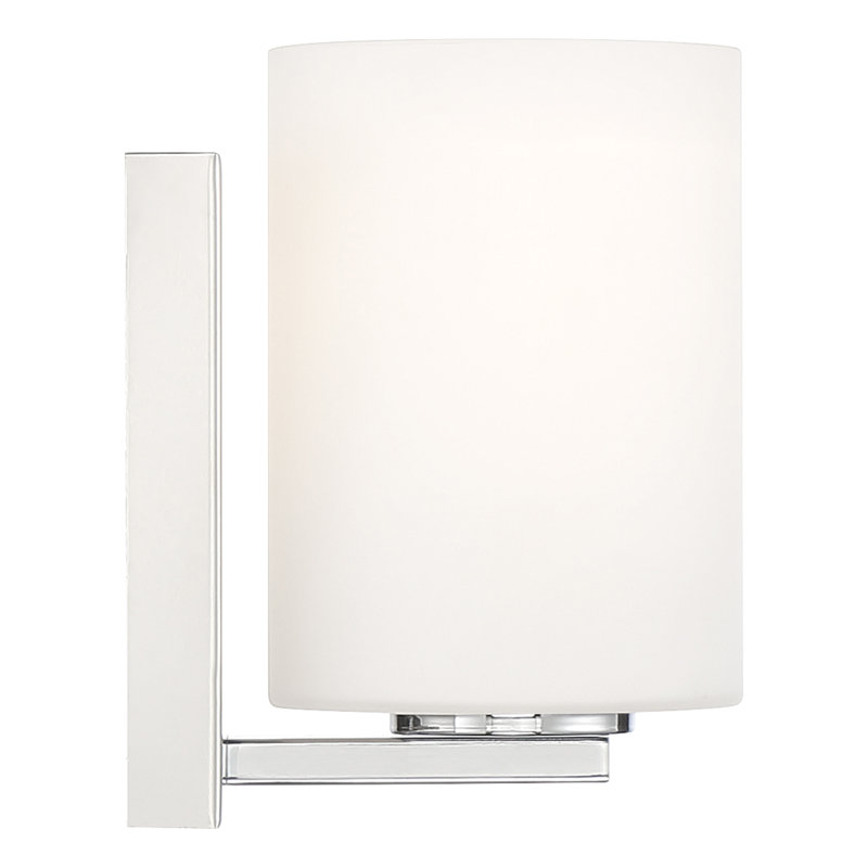 Armed Sconce, Chrome, White
