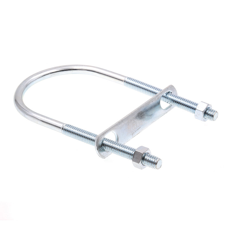 U-Bolts, Round Bend Long Tangent, 5/16 in.-18 X 2-1/2 in. X 5-3/16 in. for 2 in. Pipe, Zinc Plated Steel (10 Pack)