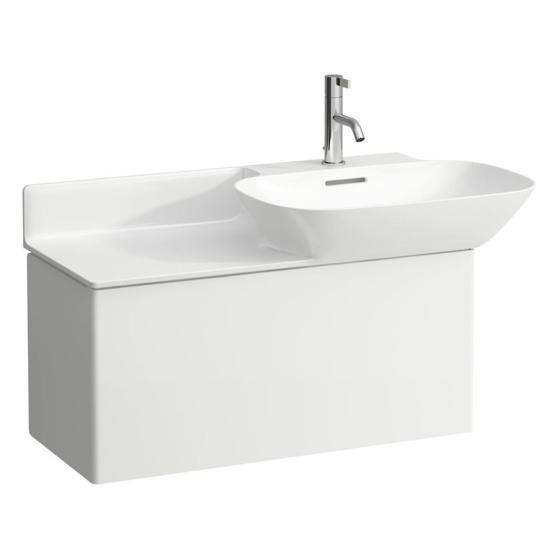 Ino 35.43'' L Bathroom Sink, Single Hole, Left Shelf