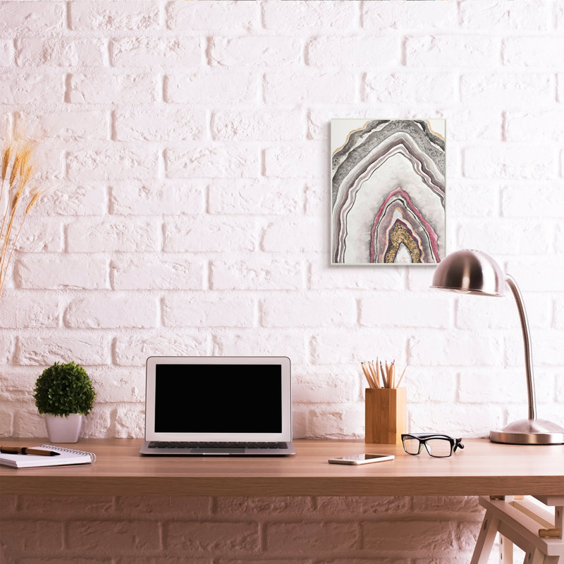 Motif d'arche de roche rose neutre Geode, H 19 po x l 13 po, Bois
