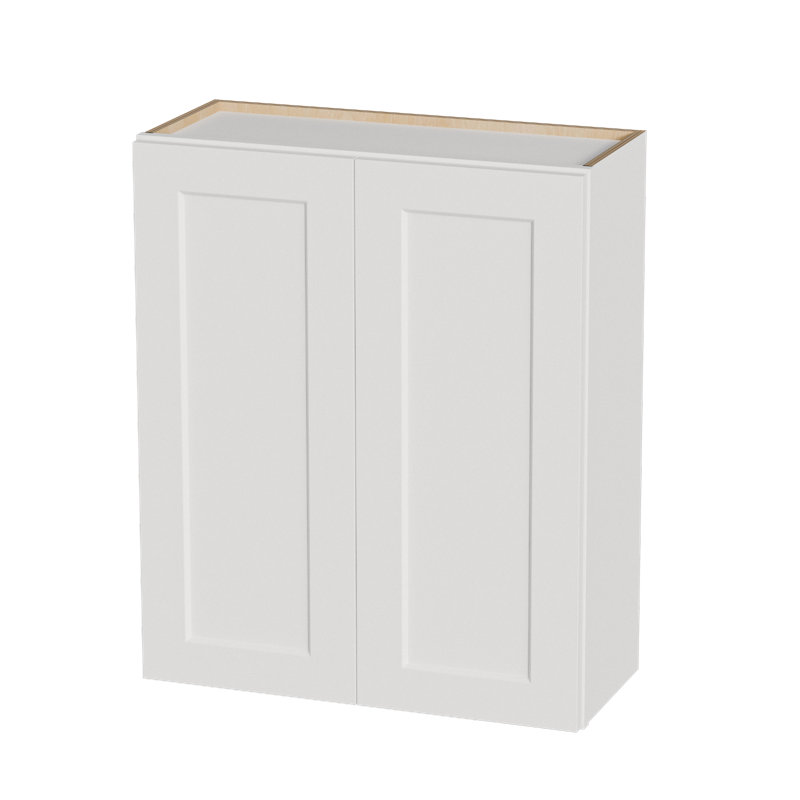 Armoire murale en bois massif de 30 pouces avec portes à fermeture douce et tablettes réglables pour la cuisine, la salle de bain et la buanderie