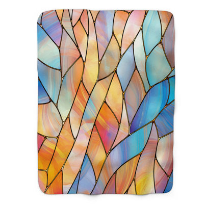 Art abstrait en verre - Couverture sherpa de qualité supérieure 1 pièce
