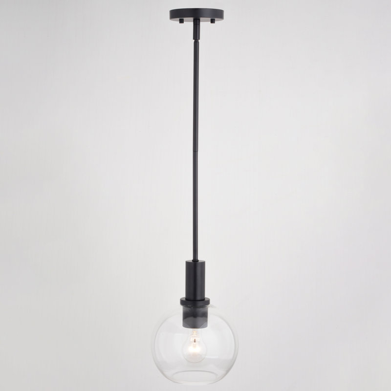 Luminaire suspendu simple noir mat à 1 lumière Marshall