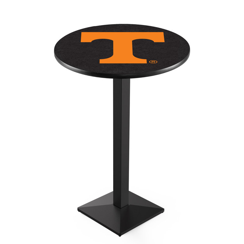 Round Metal Base Dining Table, Black Wrinkle, University of Tennessee
