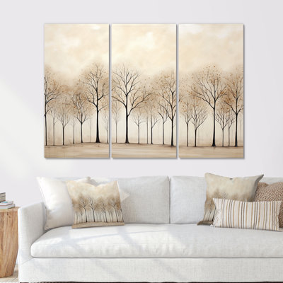 Harmonous Beige Tree Art V - Tree Wall Art Set