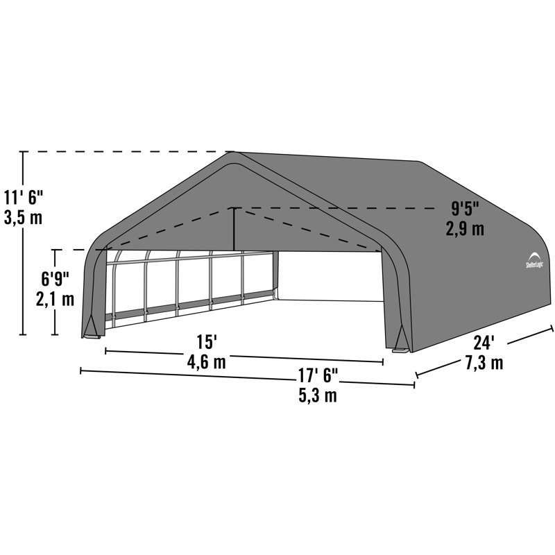 18' W x 24' D Garage, Grey