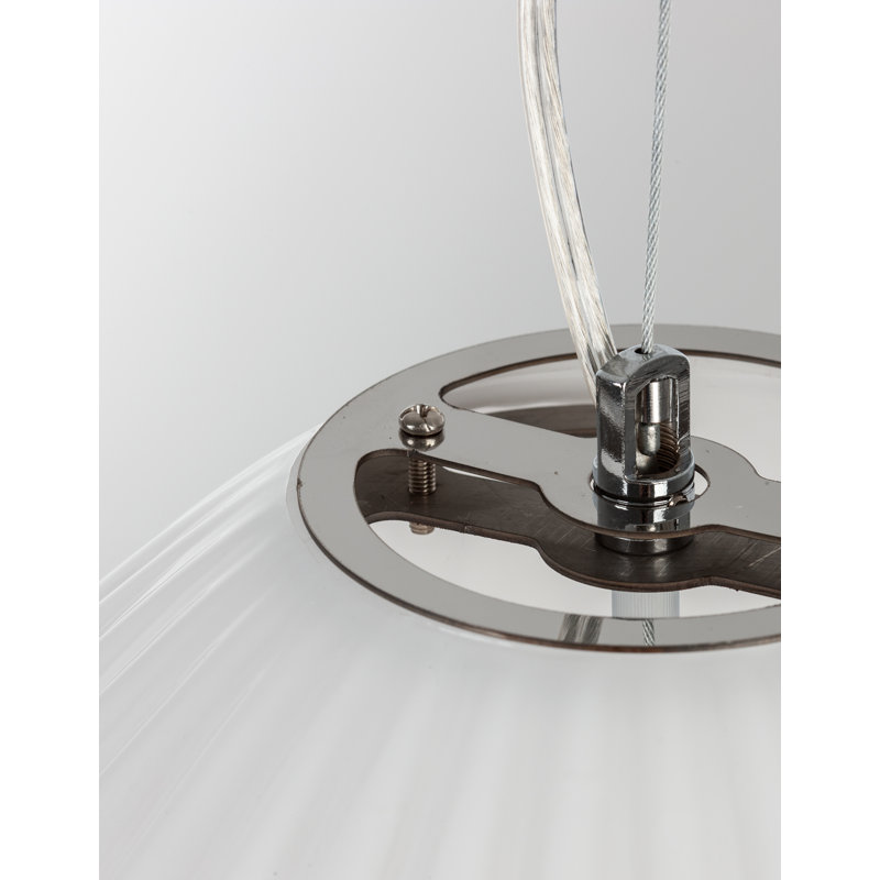 1 - Light Chrome Geometric Pendant, White