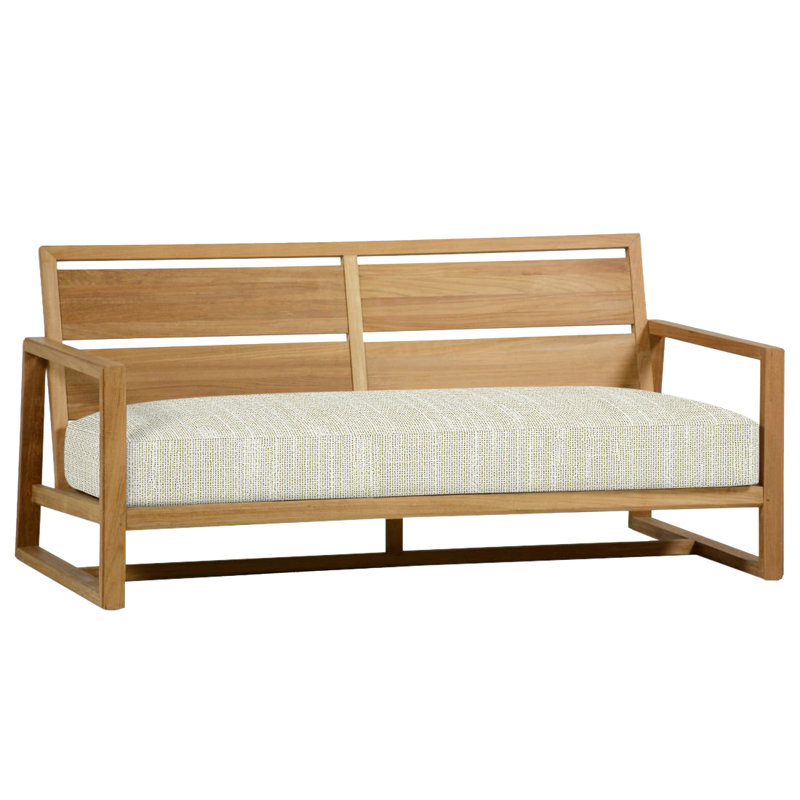 Avondale Teak Loveseat - Oyster, Oyster Teak, No Welt, Rollo Cream