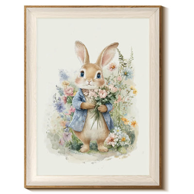 Floral Rabbit Framed Wall Art
