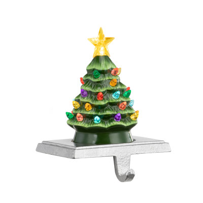 Nostalgic 5" Illuminated Ceramic Stocking Hanger