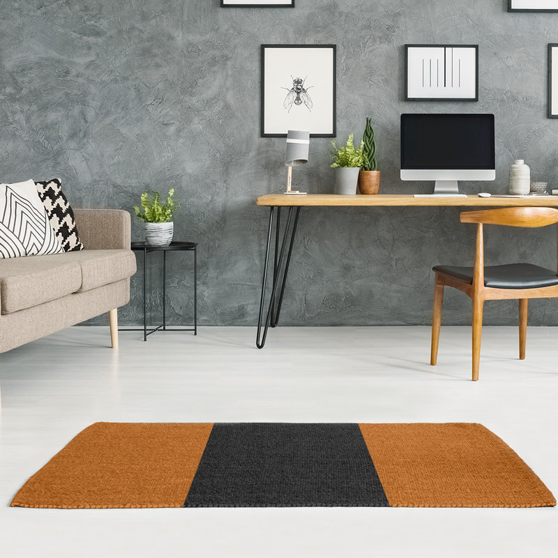Tapis orange/noir, Rectangle 5 pi x 7 pi