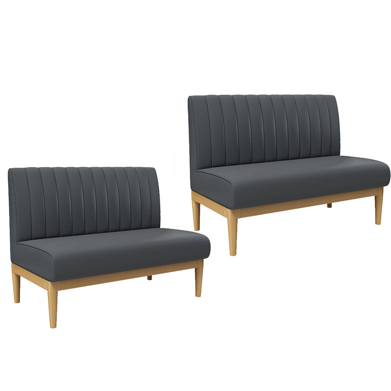 Banc rembourré en similicuir, Gris