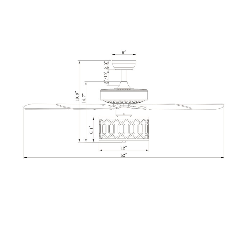 Loreen 52 " Ceiling Fan with Light Kit
