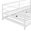 Lit de jour blanc en métal de taille simple équipé d'un lit gigogne pliable à DEL
